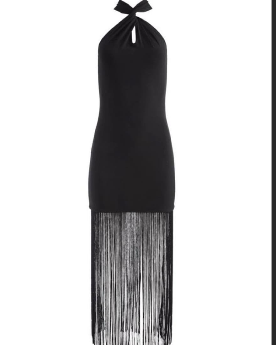 Alice + olivia Black Fringe Dress - Image 4