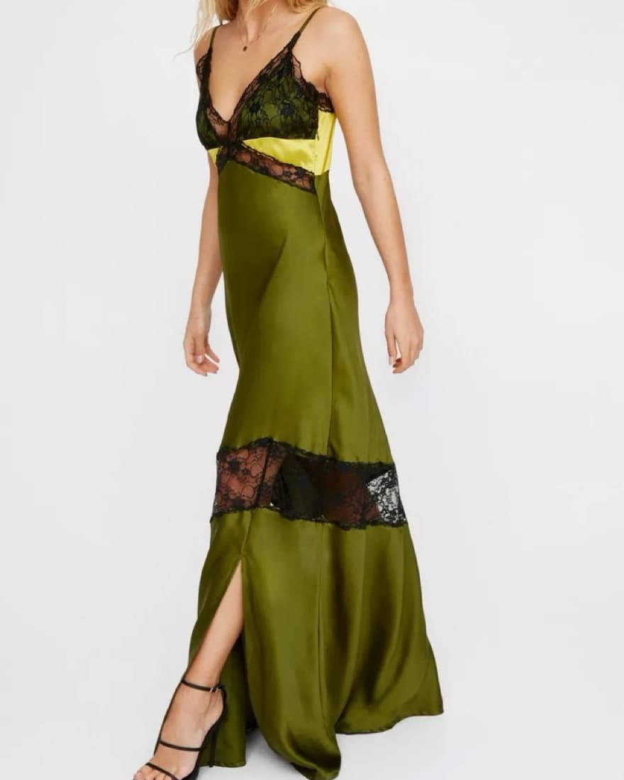 Satin Maxi Dress  - Image 1