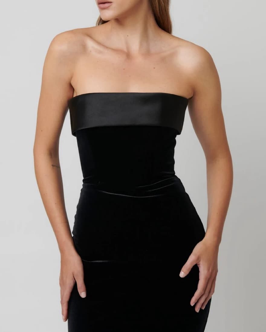 Effie Kats Monroe Black Velvet Gown (S) - Image 2