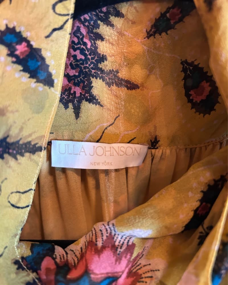 ULLA JOHNSON Floral Silk Midi Dress - Image 2