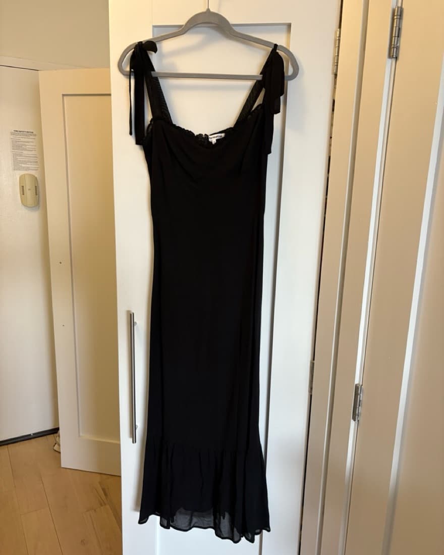 Reformation black Dress With Tie Straps  - Image 1