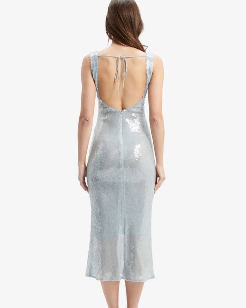 Bardot Isha Sequin Midi Dress Light Blue - Image 2