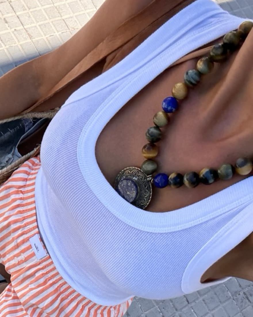 Unique Chunky Pendent Statement Necklace - Image 1