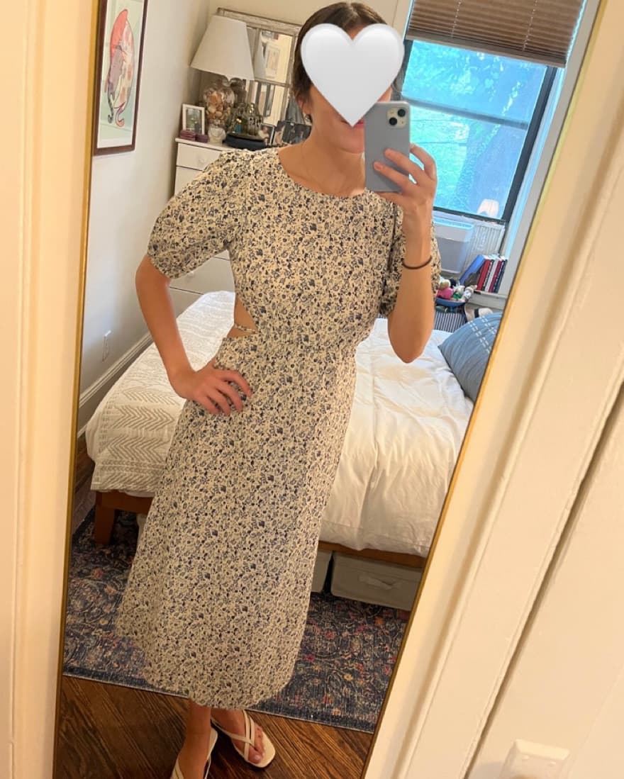 Lush Cut Out Back Floral Midi Dress - Image 1