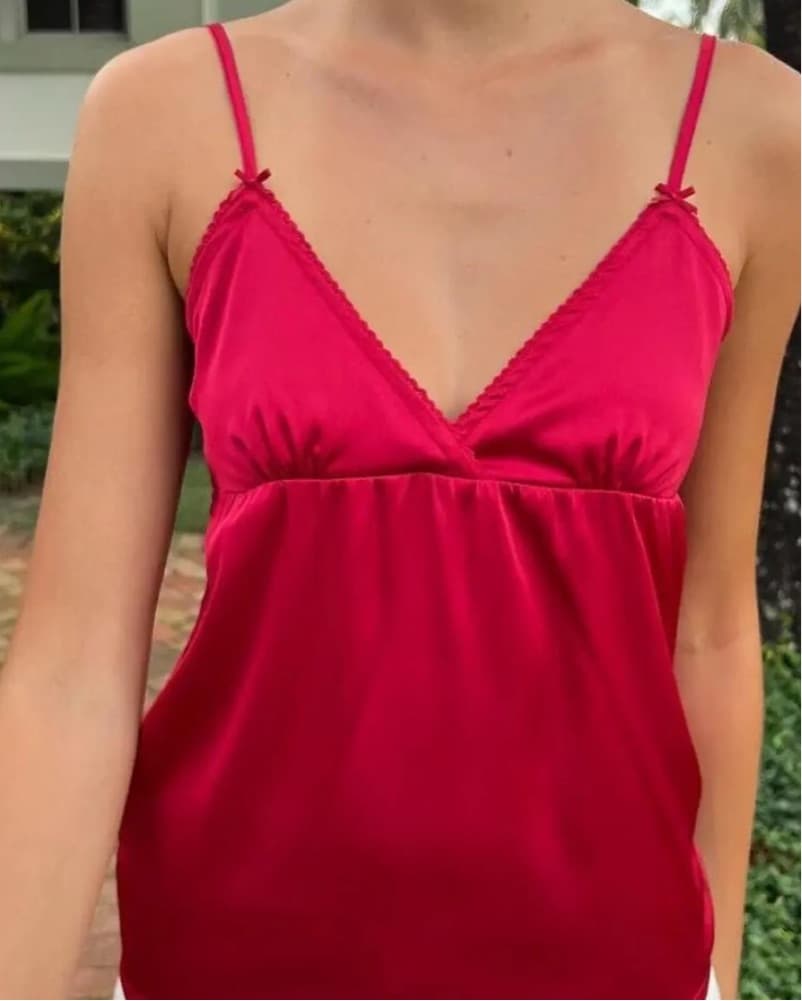 Red Satin Top - Image 2