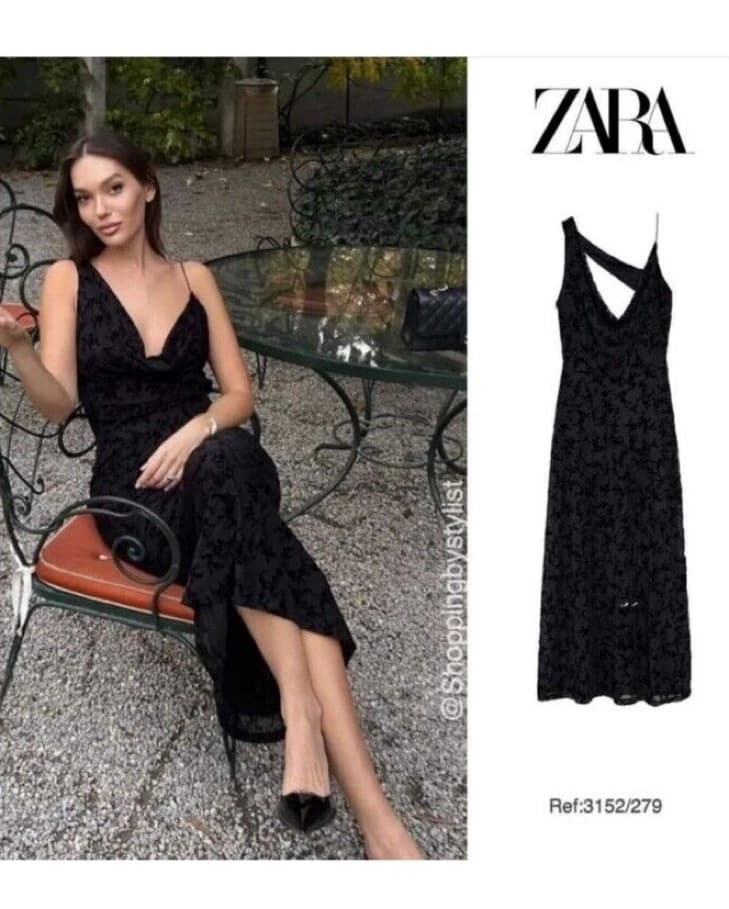 Zara Flocked Formal Dress - Image 2