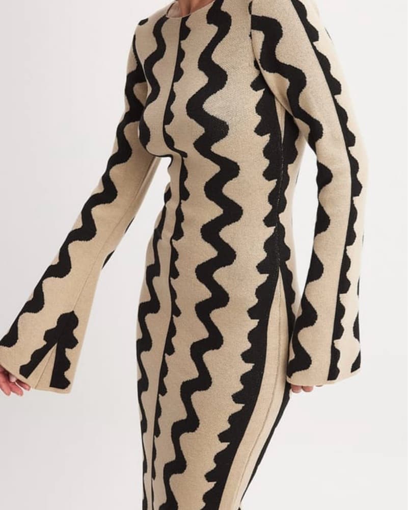 NA-KD Wide Sleeve Knitted Maxi Dress - Image 3