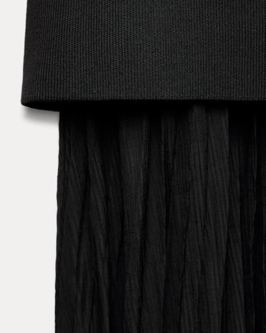 Mixed Pleated Knit Skirt - Image 3