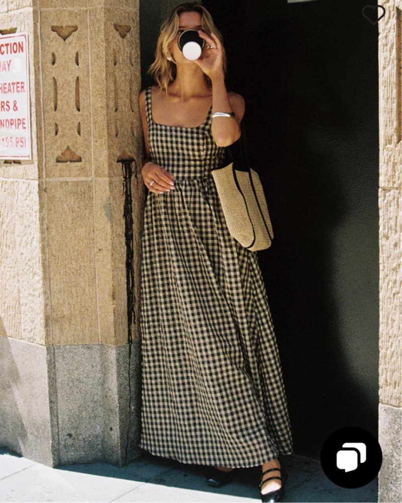 Gingam Maxi Dress  - Image 1