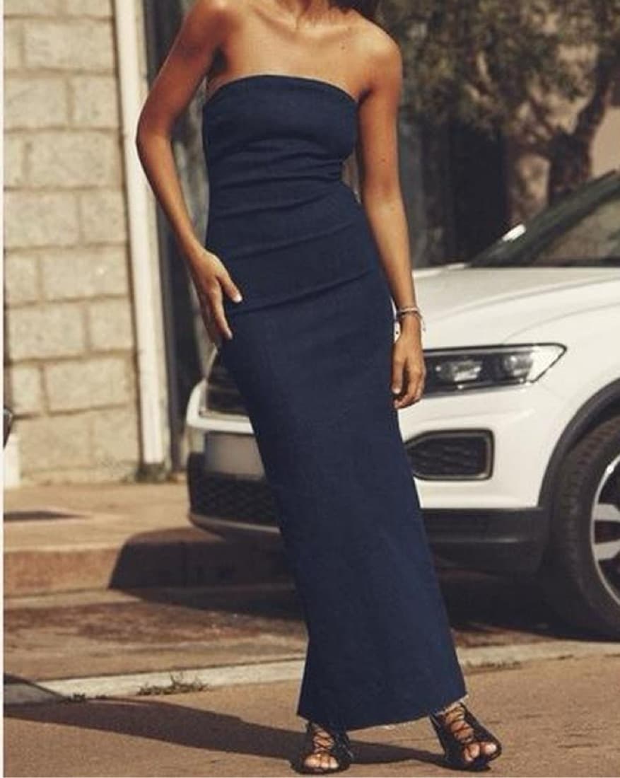 Zara Denim Maxi Dress - Image 3