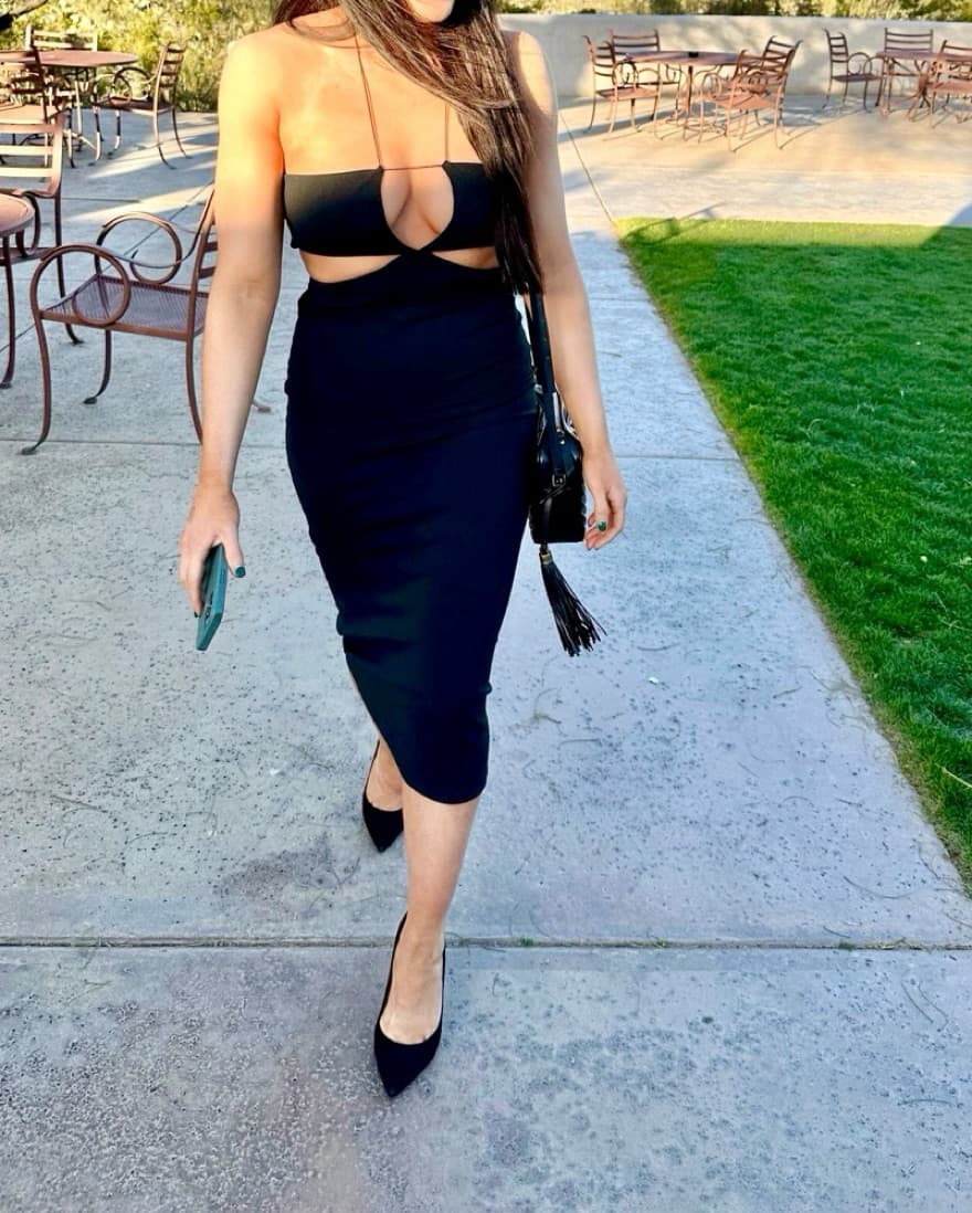 Black Zara Cutout Midi Dress - Image 4