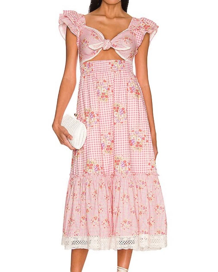 LoveShackFancy Emeka Dress - Berry - Image 1