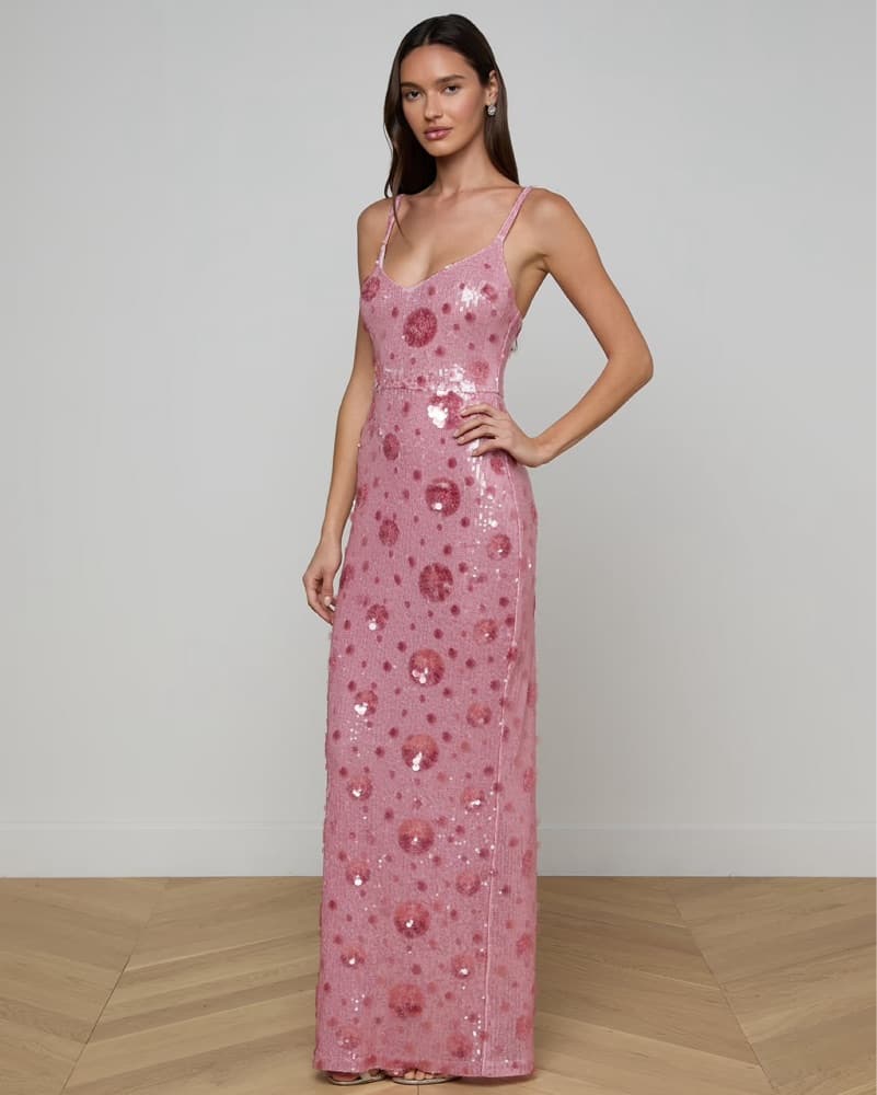 L’AGENCE Karma Sequin Maxi Dress - Image 2