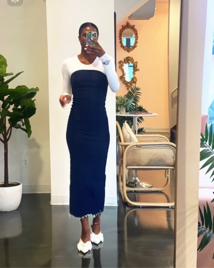 Denim Bustier Dress  - Image 1
