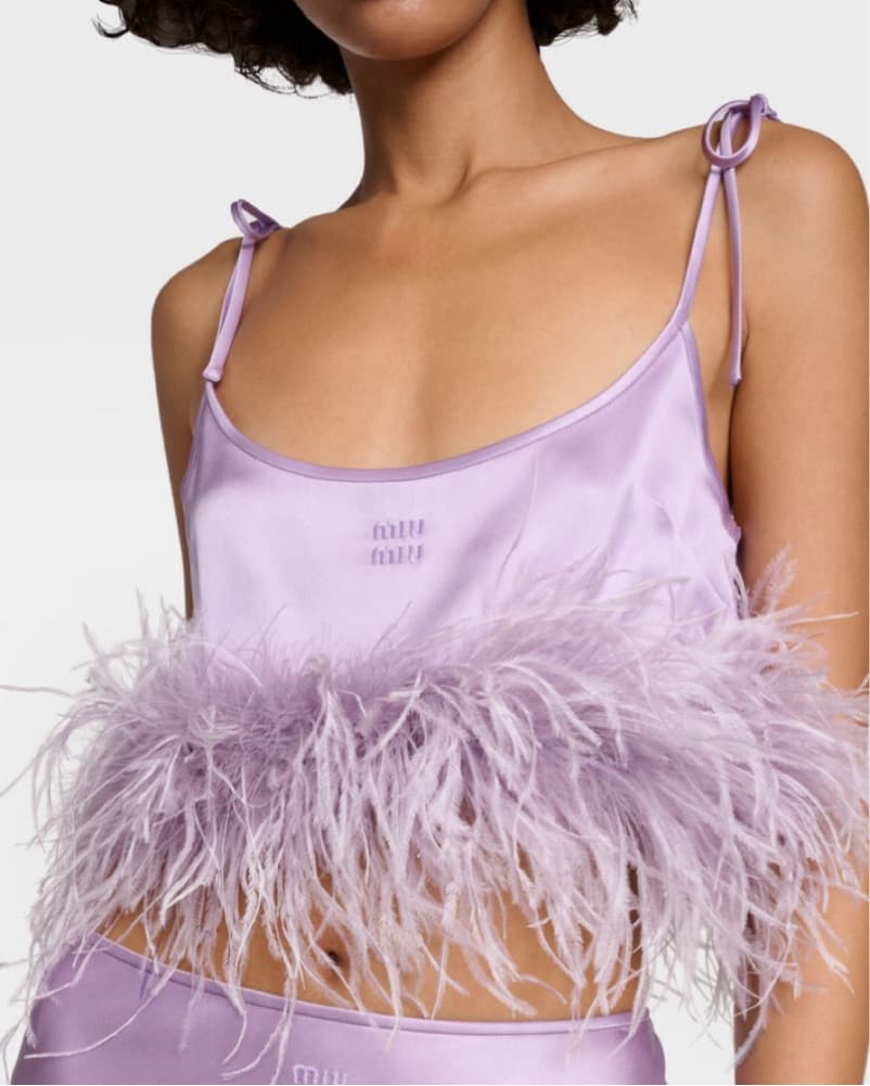 Miu Miu Feather Trimmed Skirt Set - Image 2