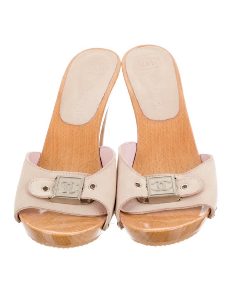 Chanel CC suede Slide sandals  - Image 3