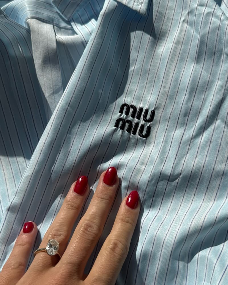 Miu Miu embroidered button up - Image 3