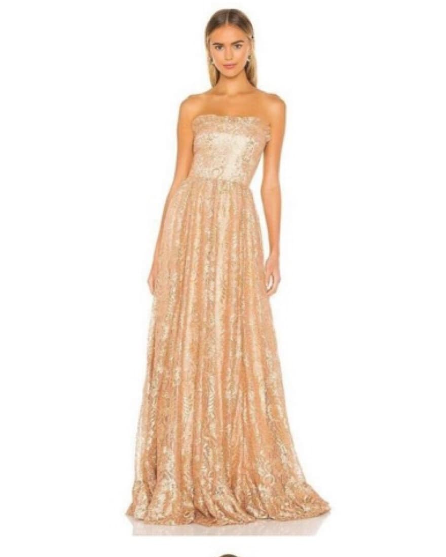 Sabina Musayev Rose Gold Cleo Gown - Image 1
