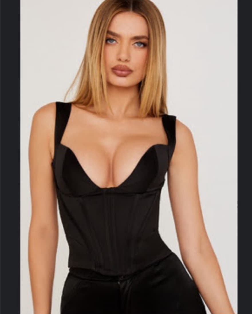 Black Satin Corset - Image 1