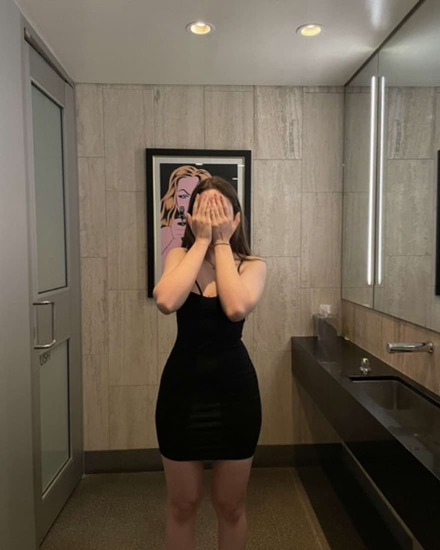 Black Mini Dress W/ Cutout - Image 1