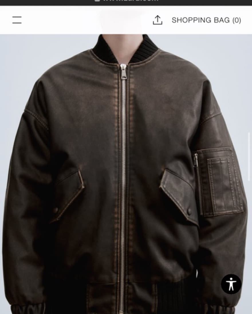 Zara Brown Bomber Jacket - Image 3