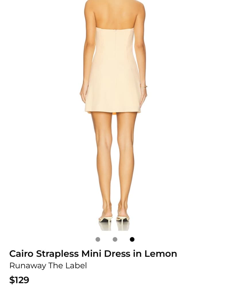 Elegant Strapless Mini Dress in Lemon - Image 4