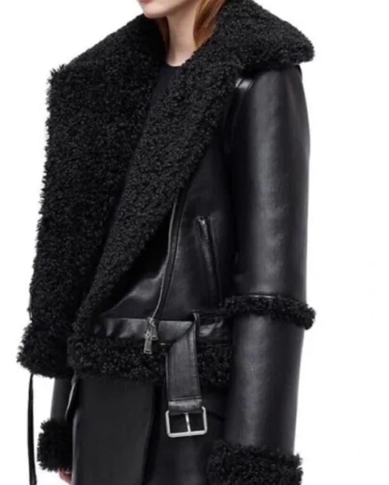 Simkhai Black Fur Shearling Leather  - Image 1
