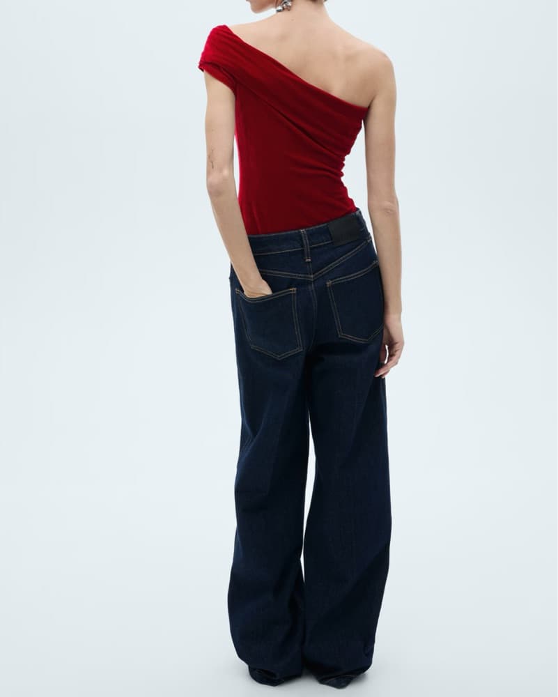 MANGO Red Velvet Bodysuit - Image 3