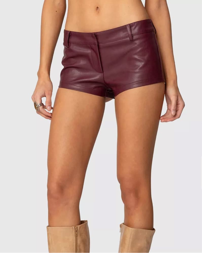 Leather Micro Shorts - Image 1