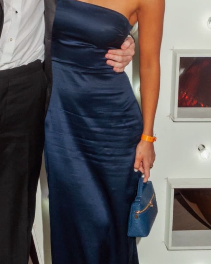 Navy Blue Silk Reformation Maxi - Image 2
