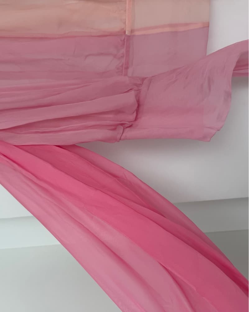 Elegant Pastel Chiffon Wrap Dress - Image 6