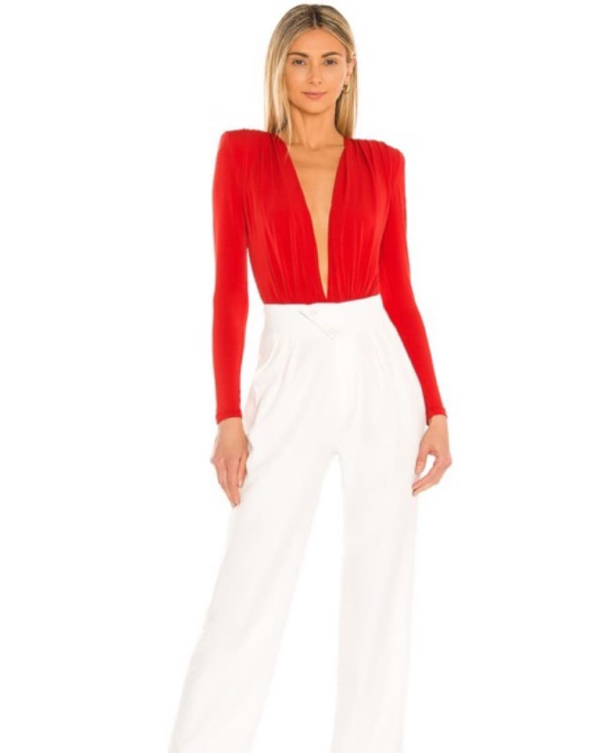 Nookie Bodysuit in Fiery Red Nookie - Image 2