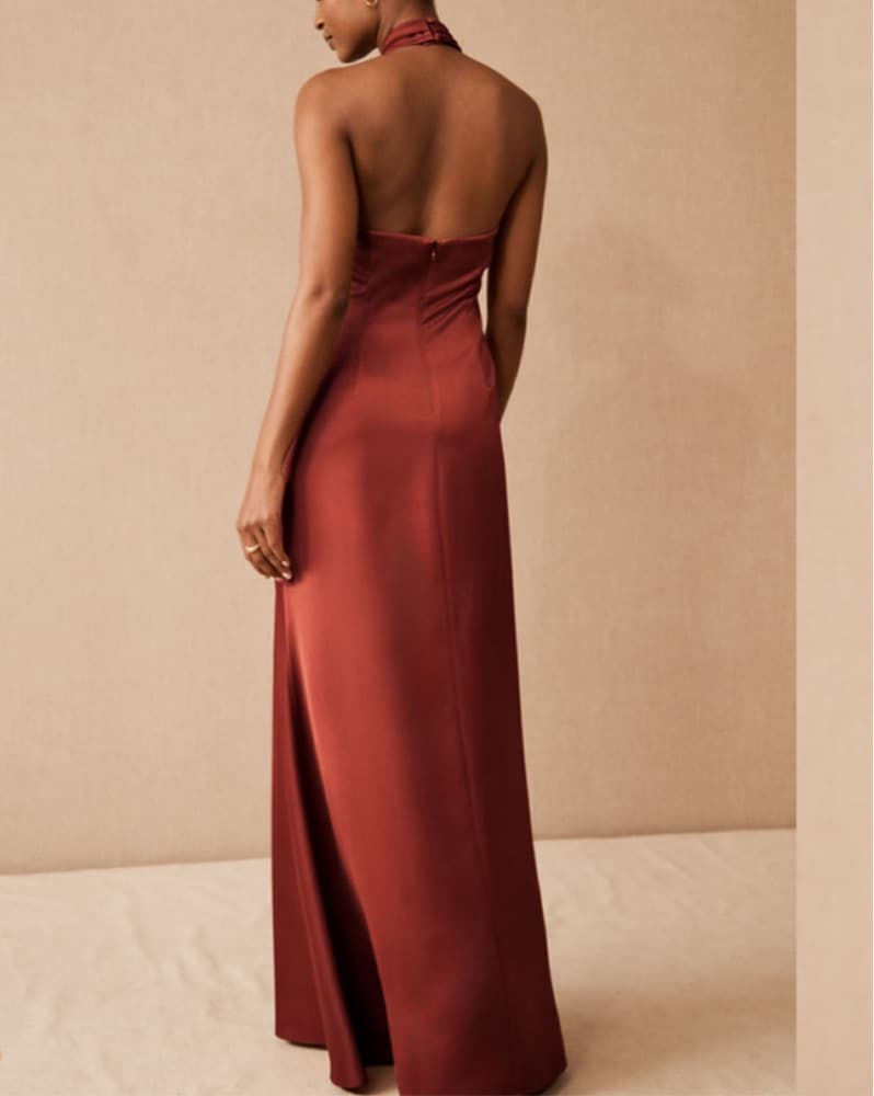 BHLDN Ruby Twist Halter Satin Gown - Image 3