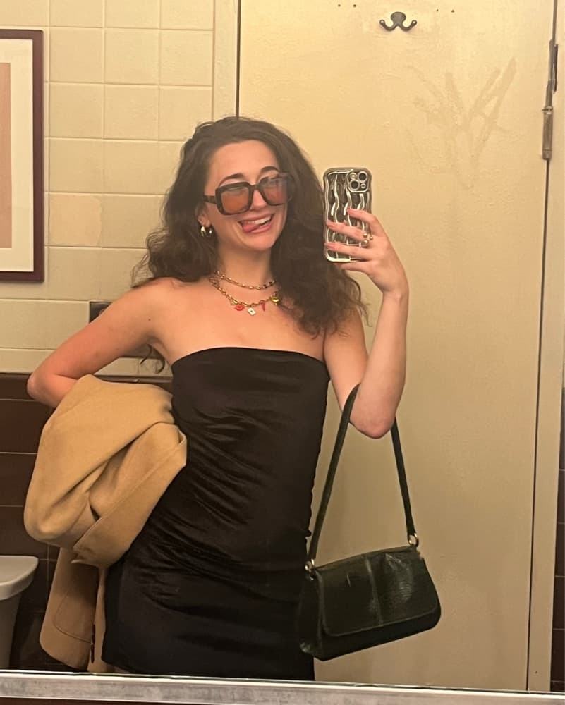 Strapless Black Mini Dress - Image 2