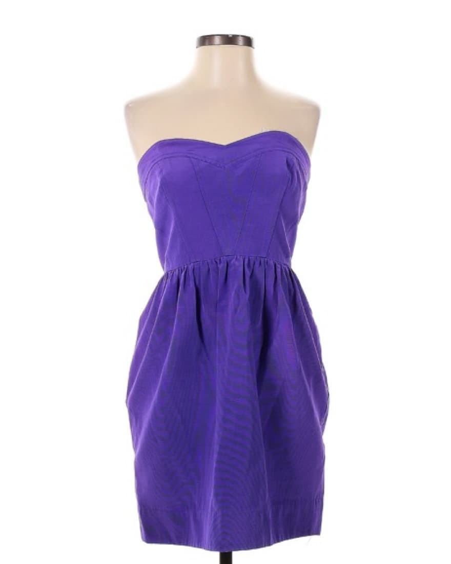 Purple Strapless Dress - Image 1