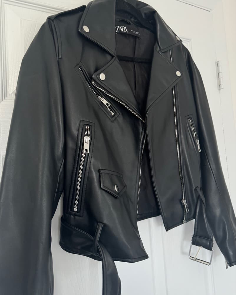 Zara Leather Biker Jacket - Image 2