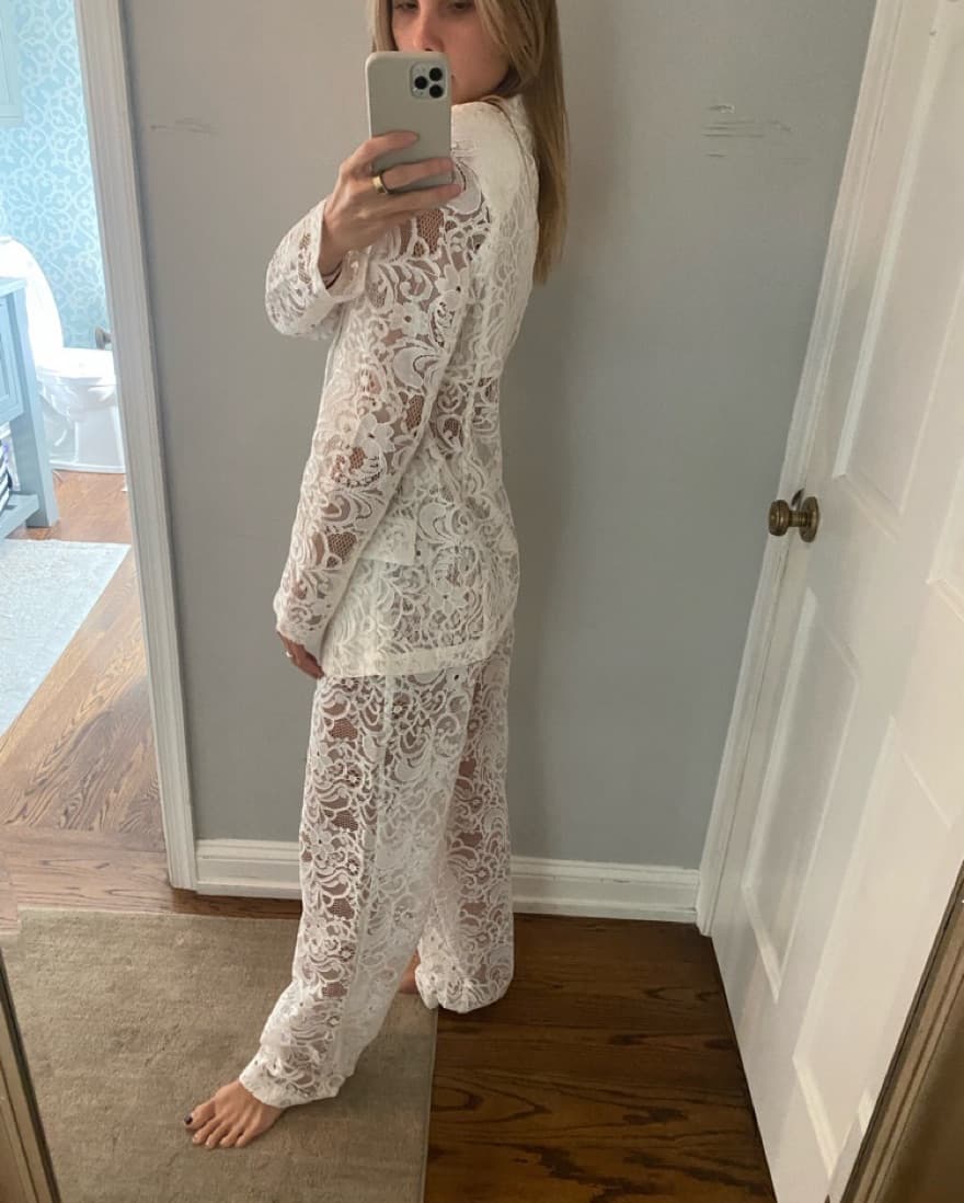 Ronny Kobo White Lace Suit - Image 3