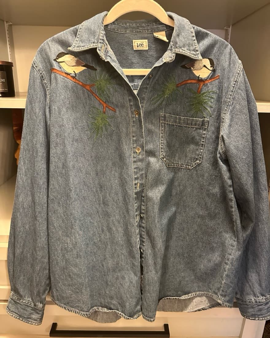 Vintahe 80s Lee Denim Shirt Size L - Image 1