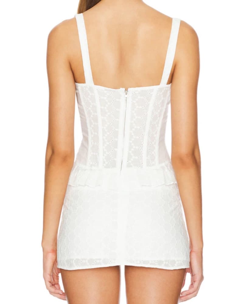 Revolve White Corset & Mini Skirt Set  - Image 4