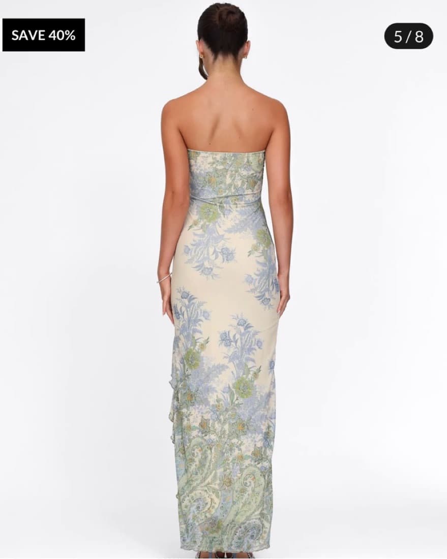 Tiger Mist Strapless Wedding Guest Dress - Image 3