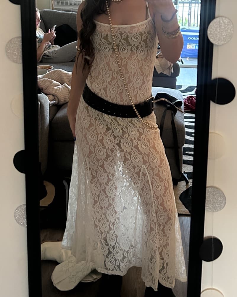Anthropologie White Lace Maxi Dress - Image 2