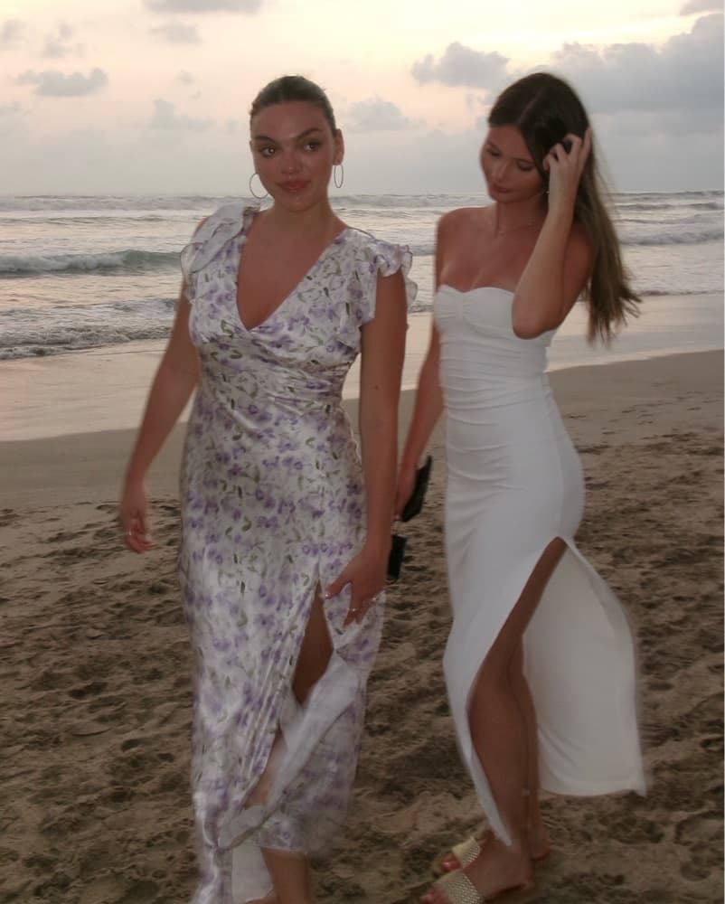 Floral satin maxi dress - Image 3