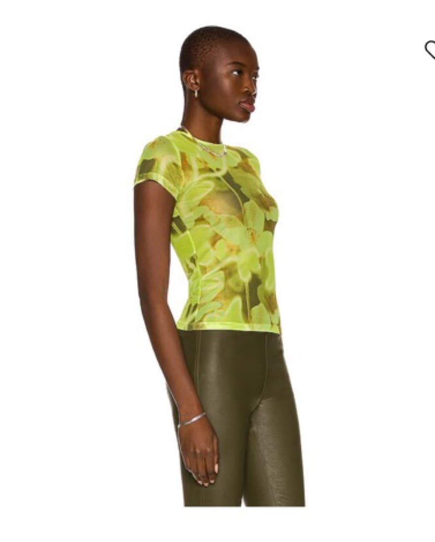 Miaou Neon Yellow Floral Mini Tee - Image 1