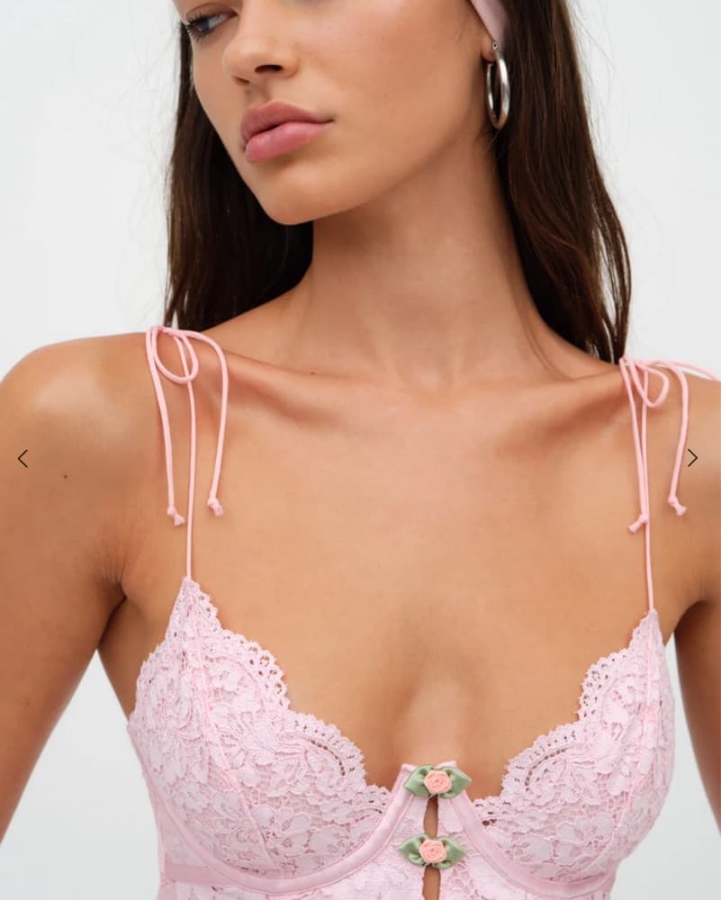 Delicate Lace Mini Dress - Image 3