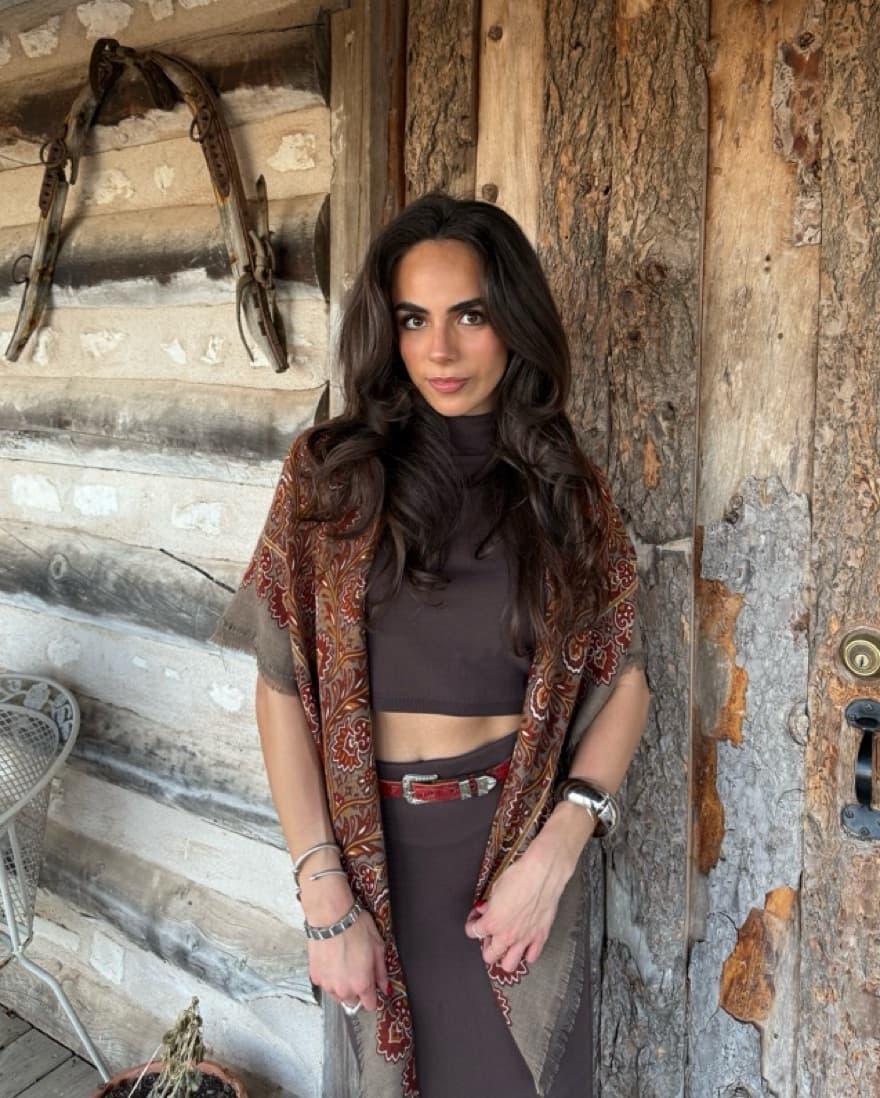 Chic Maxi Skirt Set in Chocolate Brown - Image 3