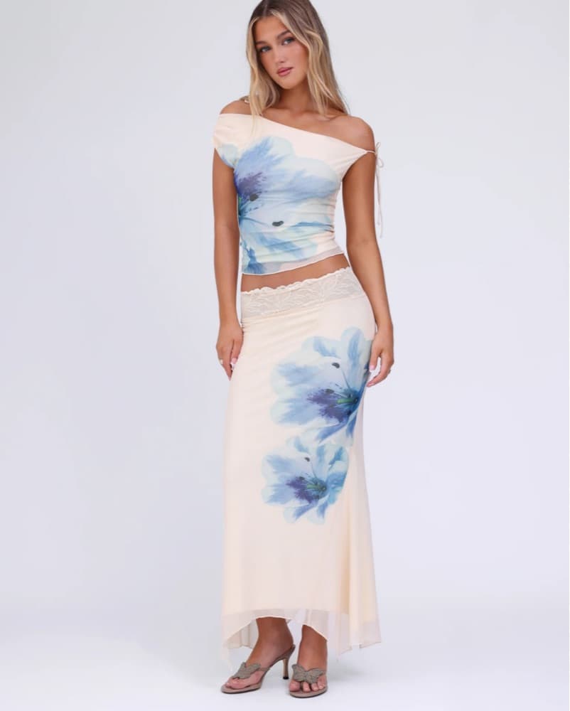 Tiger Mist Floral Maxi Skirt Set - Image 1