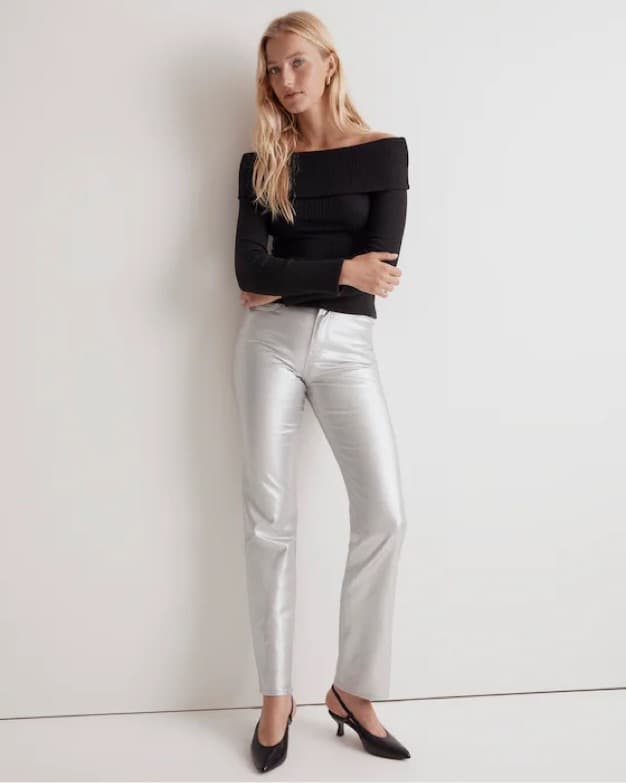 madewell 90's straight jeans in silver - Image 1