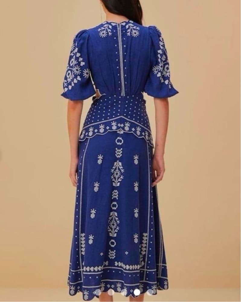 Blue and white farm rio dress - Image 2