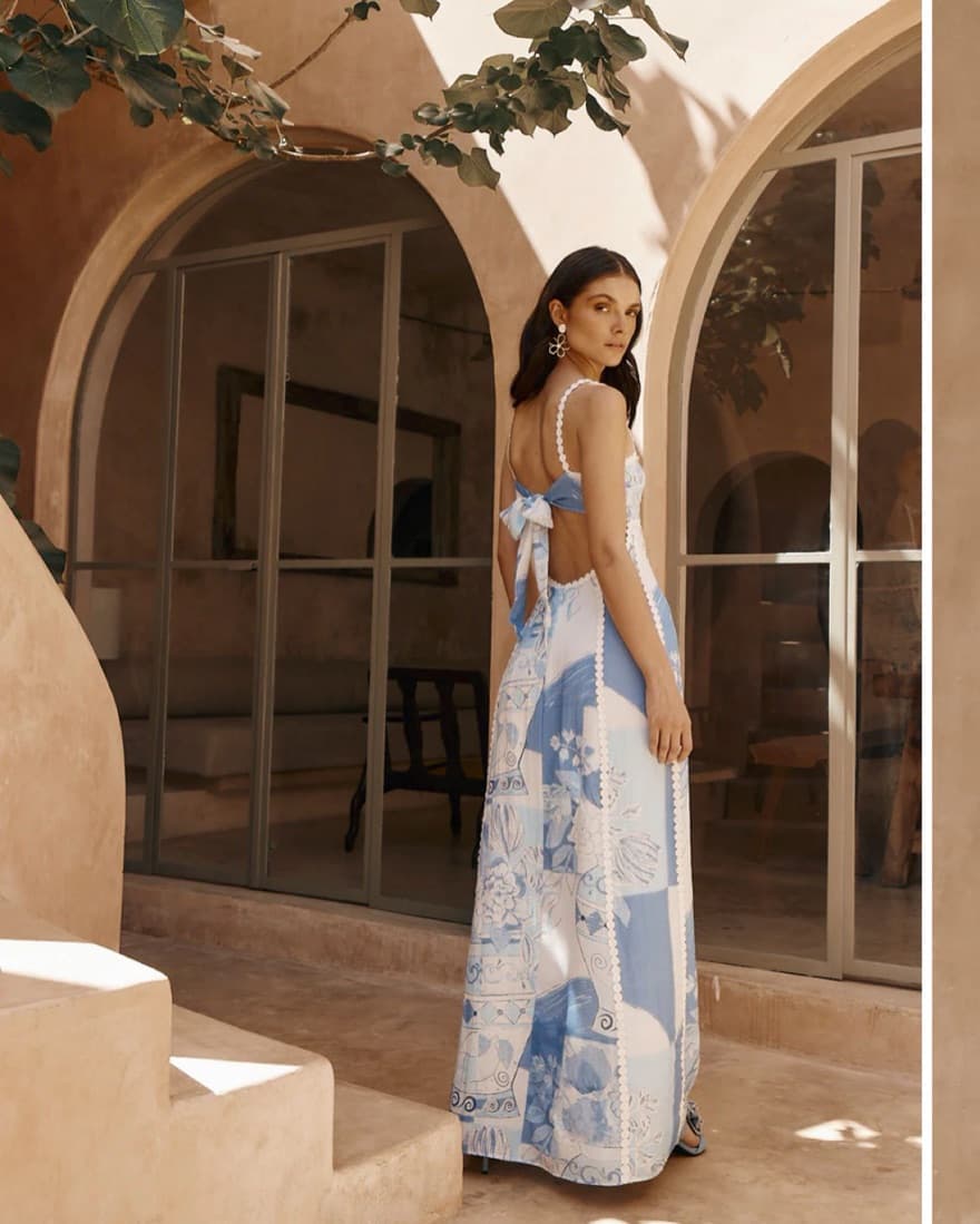 Sabo Blue Pattern Dress - Image 1