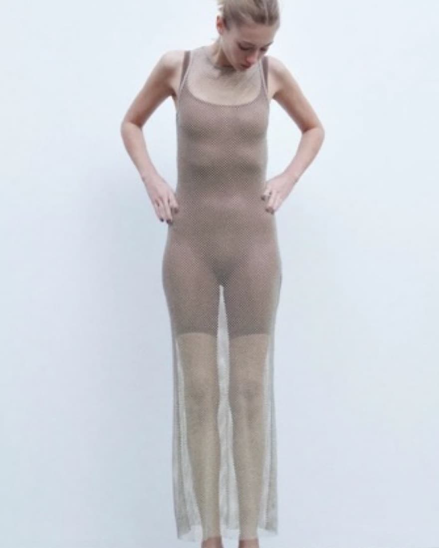 Zara Sparkly Mesh Dress - Image 2